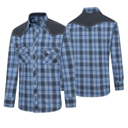 Stars & Stripes Herren Westernhemd Hank blue langarm blau Cowboys Westernhemden Blau male detail 2