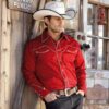 Stars & Stripes Herren Westernhemd Jack red langarm rot Cowboys Westernhemden Rot male detail 1