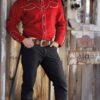 Stars & Stripes Herren Westernhemd Jack red langarm rot Cowboys Westernhemden Rot male detail 2