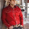 Stars & Stripes Herren Westernhemd Jack red langarm rot Cowboys Westernhemden Rot male detail 4