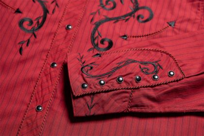 Stars & Stripes Herren Westernhemd Mason rot langarm Cowboys Westernhemden Rot male detail 1