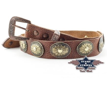 Stars & Stripes Leder Cowboy Hutband HB-30 braun Hüte Hutbänder Braun unisex detail 1