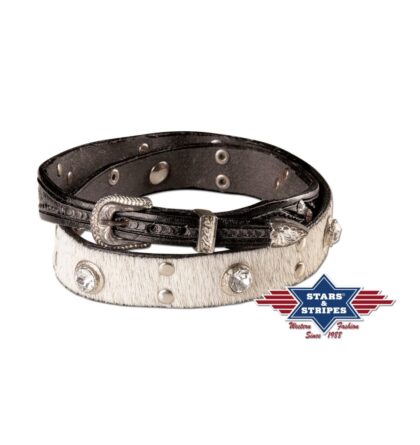 Stars & Stripes Leder Hutband HB-39 - der Western-Look Hüte Hutbänder Weiß unisex main image Western Wear