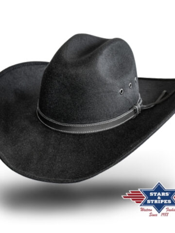 Stars & Stripes Mexikanischer Fauxfelt-Cowboyhut LARRY 2 schwarz Hüte Filzhüte Schwarz unisex main image Western Wear