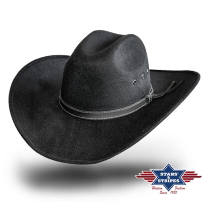 Stars & Stripes Mexikanischer Fauxfelt-Cowboyhut LARRY 2 schwarz Hüte Filzhüte Schwarz unisex main image Western Wear