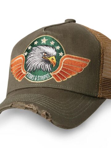 Stars & Stripes Trucker Cap Eagle Hüte Caps Grün unisex main image Western Wear