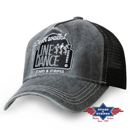 Stars & Stripes Trucker Cap Line Dance Hüte Caps Grau unisex detail 2