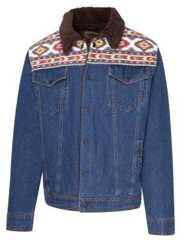 Stars & Stripes Western Ethno-Style Herren Denimjacke BULLOCK blau Outdoor Jacken Blau male main image Western Wear