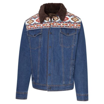 Stars & Stripes Western Ethno-Style Herren Denimjacke BULLOCK blau Outdoor Jacken Blau male main image Western Wear