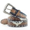 Stars & Stripes Western Ledergürtel WG-35 braun / blau Gürtel Ledergürtel Blau unisex main image Western Wear