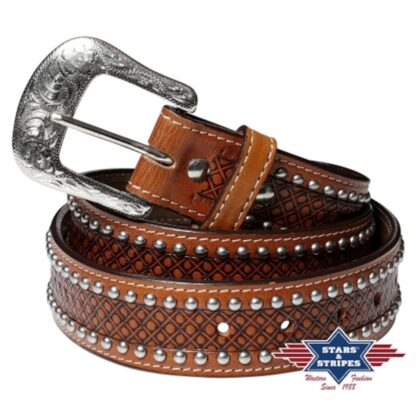 Stars & Stripes Western Style Ledergürtel WG-311 braun Gürtel Ledergürtel Braun unisex main image Western Wear