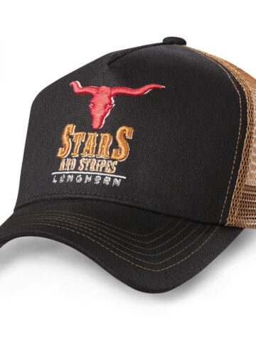 Stars & Stripes Western Style Trucker Cap TC LONGHORN schwarz Hüte Caps Schwarz unisex main image Western Wear