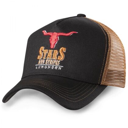 Stars & Stripes Western Style Trucker Cap TC LONGHORN schwarz Hüte Caps Schwarz unisex main image Western Wear