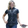 Stars & Stripes Westernbluse Isabel schwarz kurzarm Ladies Oberteile & Blusen Schwarz female main image Western Wear