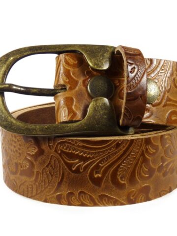 Western Ledergürtel Daisytown & Praktico Dunkles Gold Gürtel Ledergürtel Braun unisex main image Western Wear