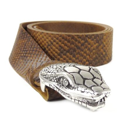 Western Ledergürtel Snake Brown & Snakebite Silber Gürtel Ledergürtel Braun unisex detail 1