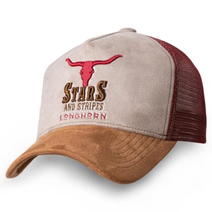 Stars & Stripes Trucker Cap Longhorn Hüte Caps Beige unisex main image Western Wear