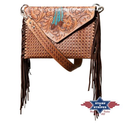 Stars & Stripes Damen Umhängetasche Westerntil BAG-09 Accessoires Taschen Braun female main image Western Wear