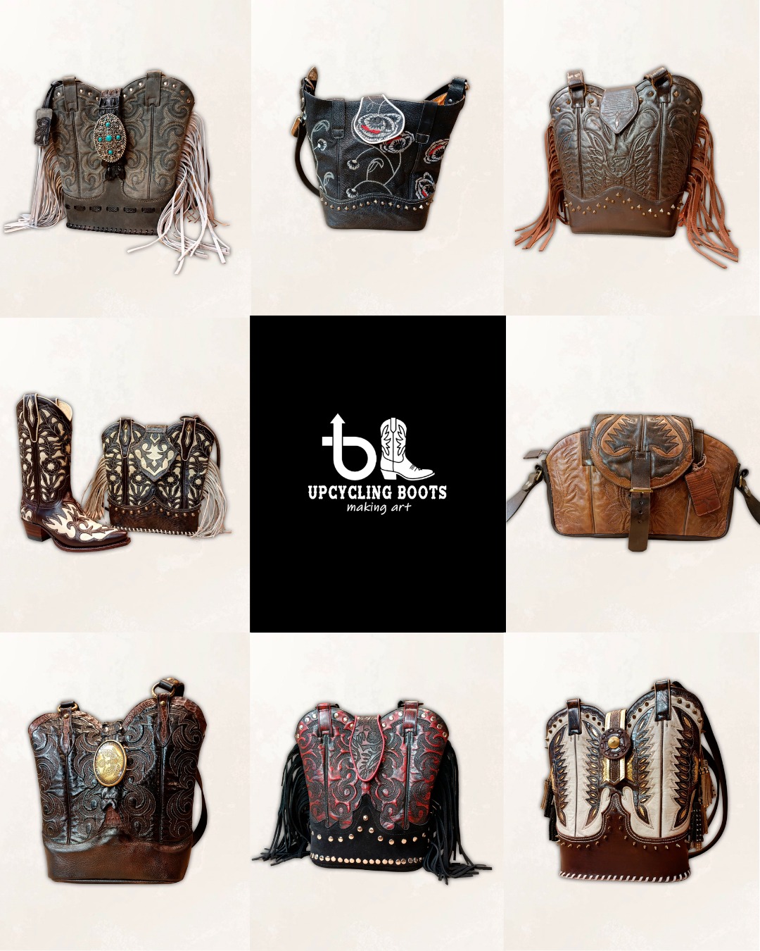 Westerntasche upcycling boots UP-01 Accessoires Taschen Braun female detail 3